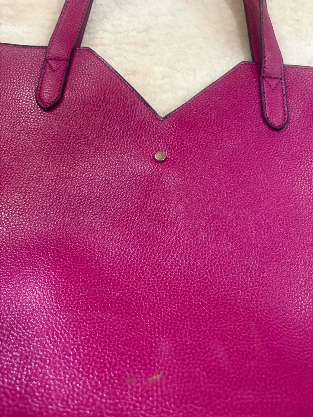 Neiman Marcus Vibrant Fuchsia Pebbled Leather Tote